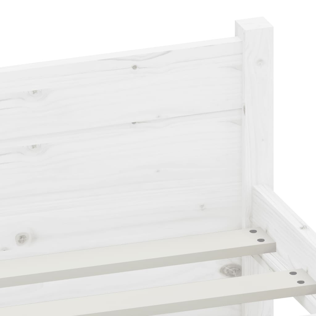 Solid Wood Bed White 90x190 cm