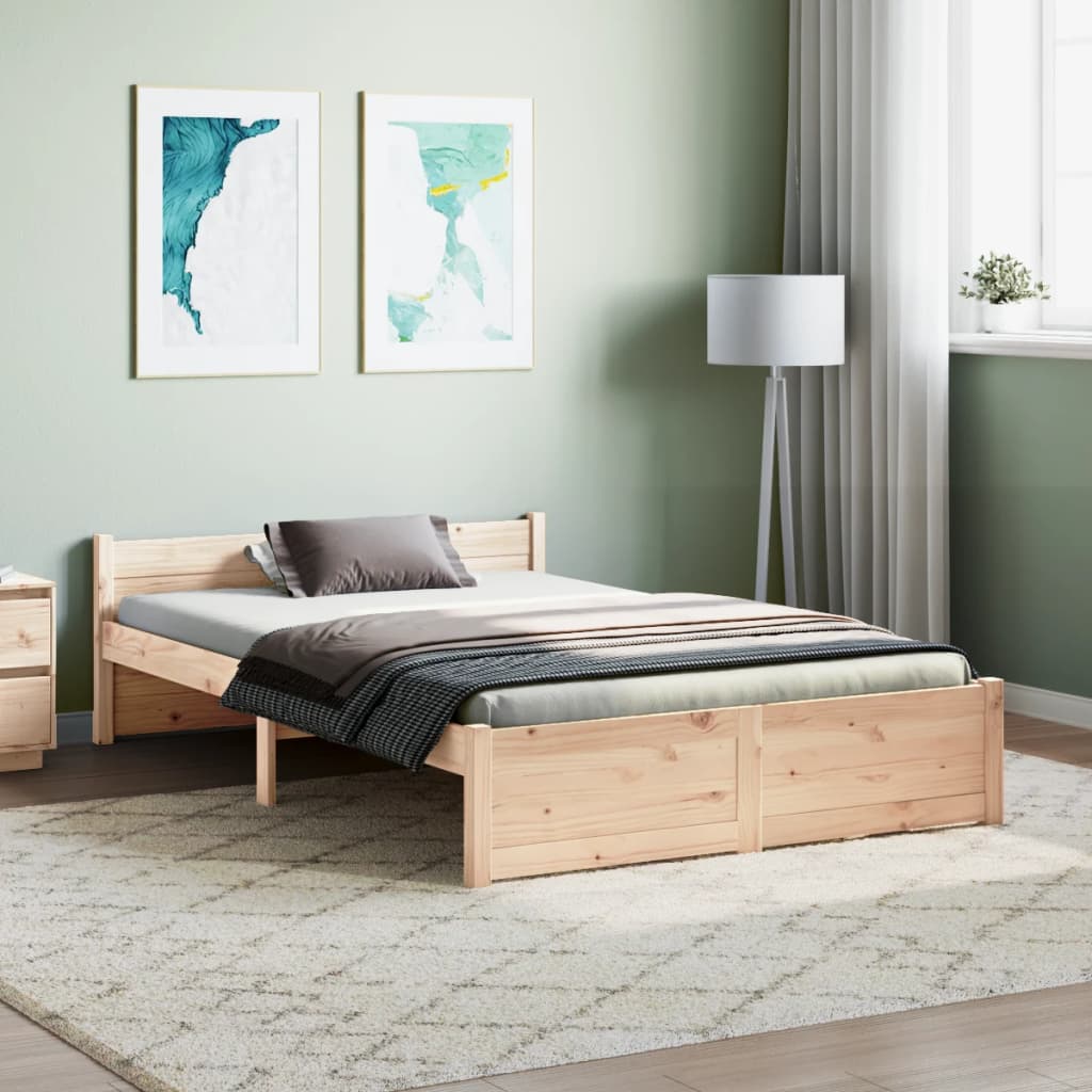 solid wood bed 135x190 cm