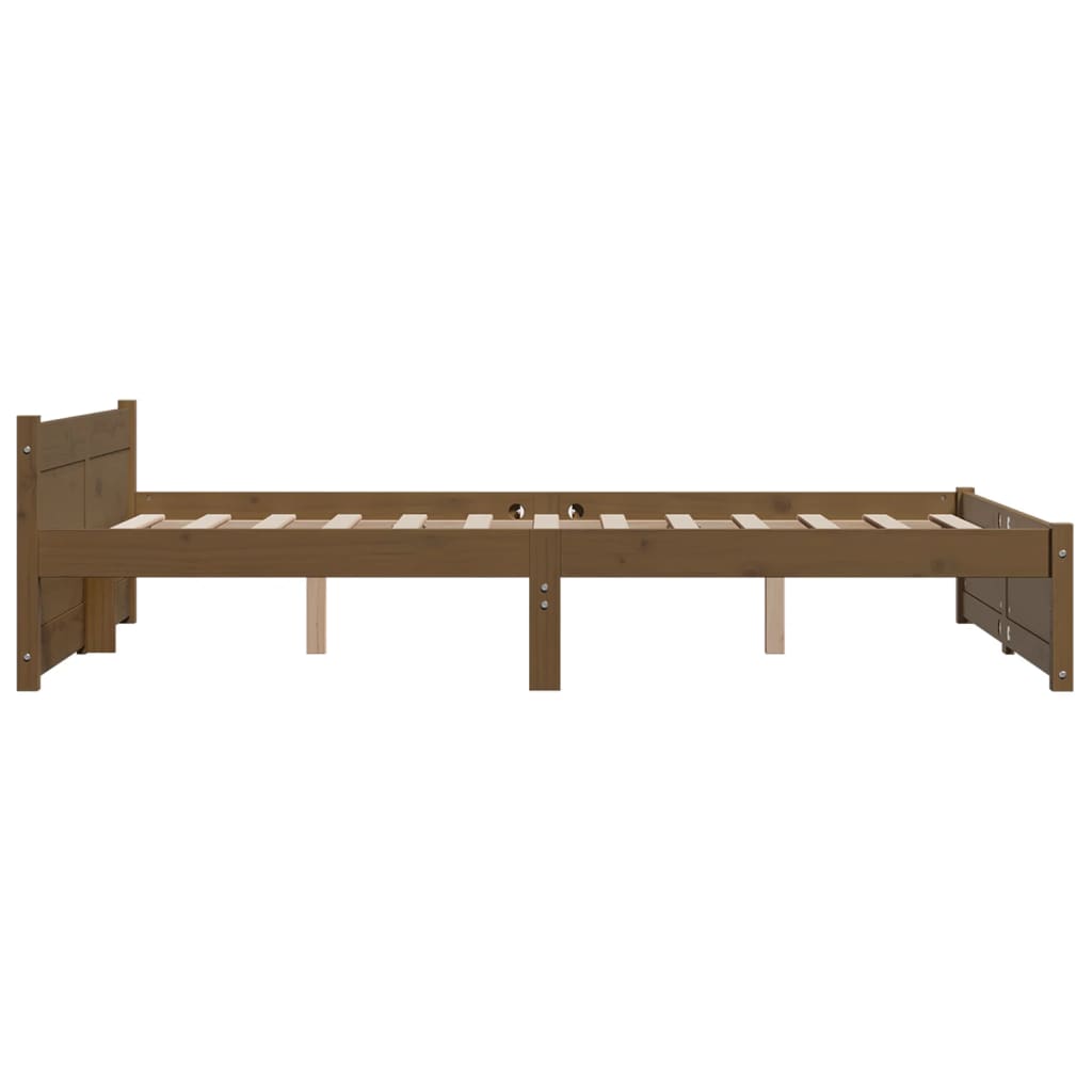 Solid wood bed honey brown 135x190 cm