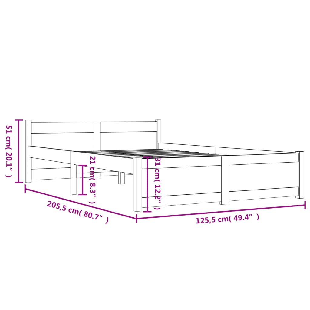 Massivholzbett ohne Matratze 120x200 cm