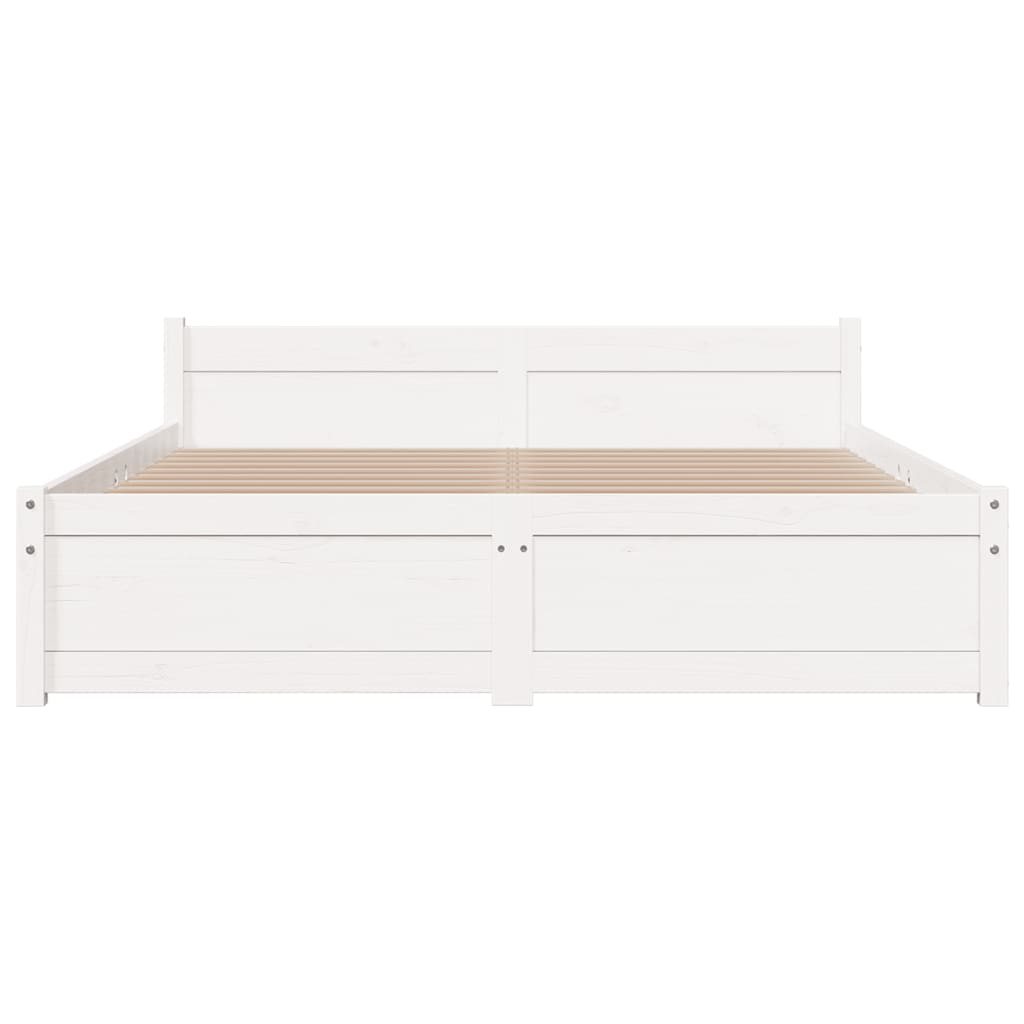 Solid Wood Bed White 140x200 cm