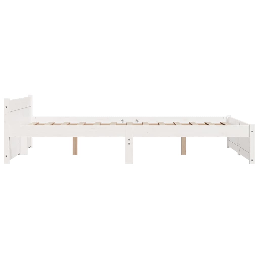 Solid Wood Bed White 140x200 cm