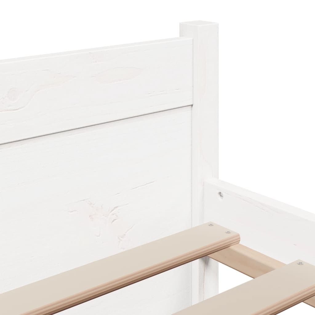 Solid Wood Bed White 140x200 cm