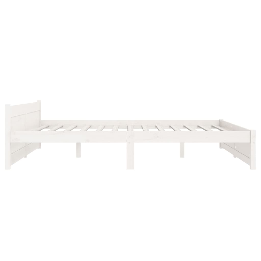 Solid Wood Bed White 150x200 cm