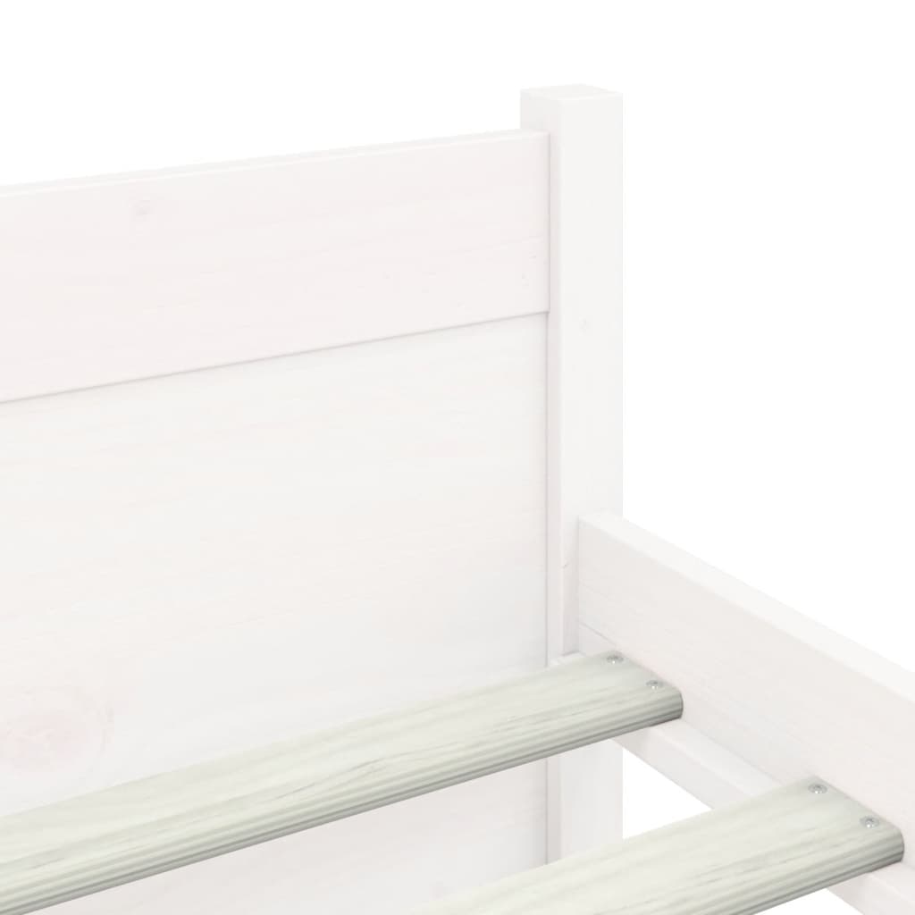 Solid Wood Bed White 150x200 cm