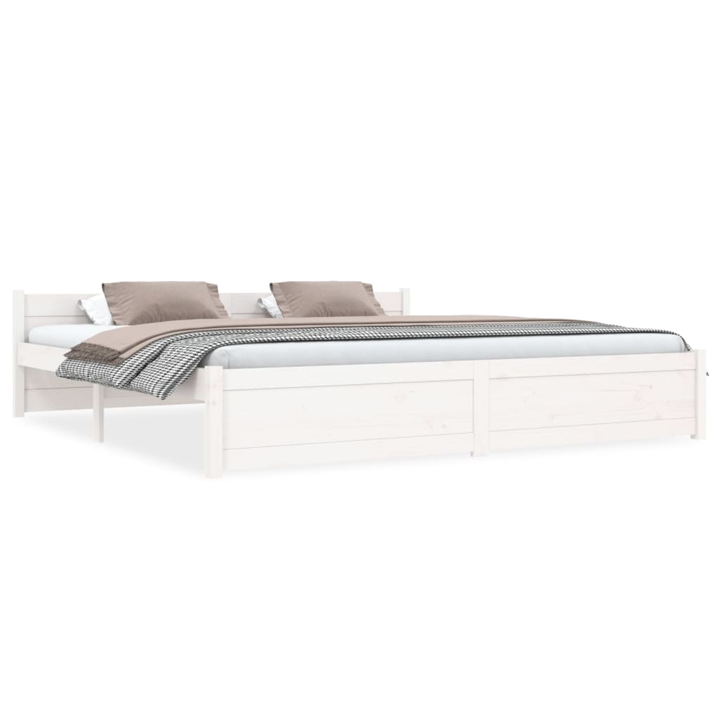 Solid Wood Bed White 180x200 cm