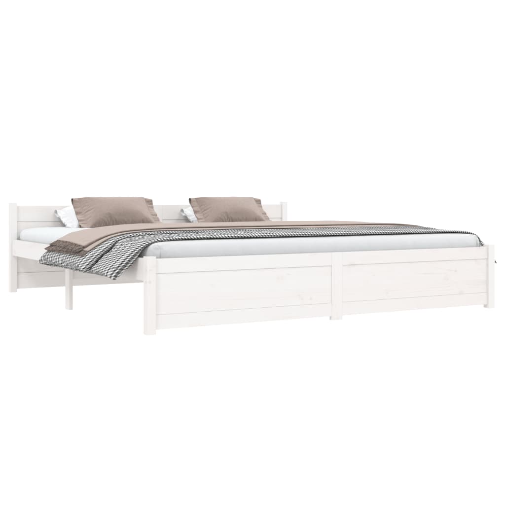 Solid Wood Bed White 180x200 cm