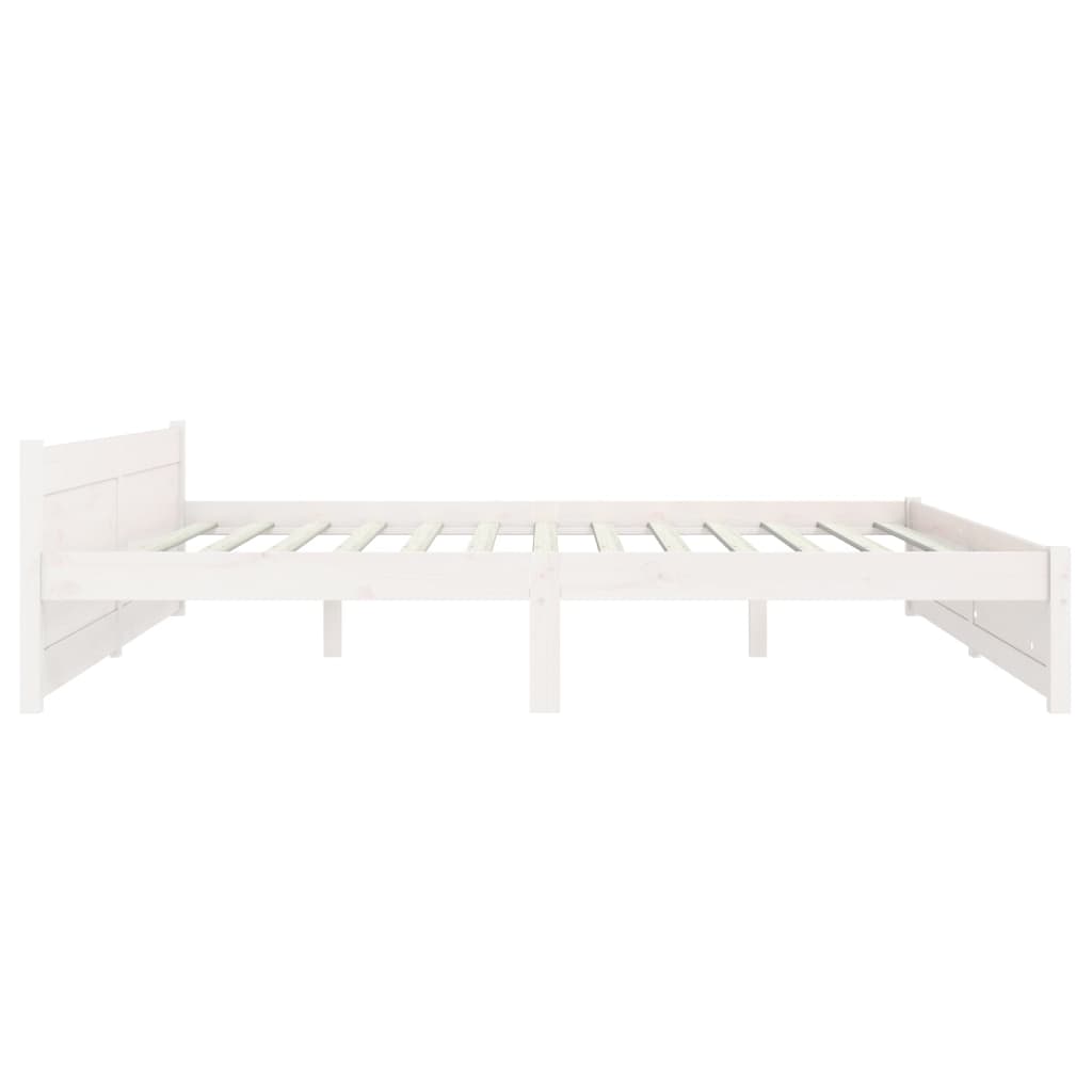 Solid Wood Bed White 180x200 cm