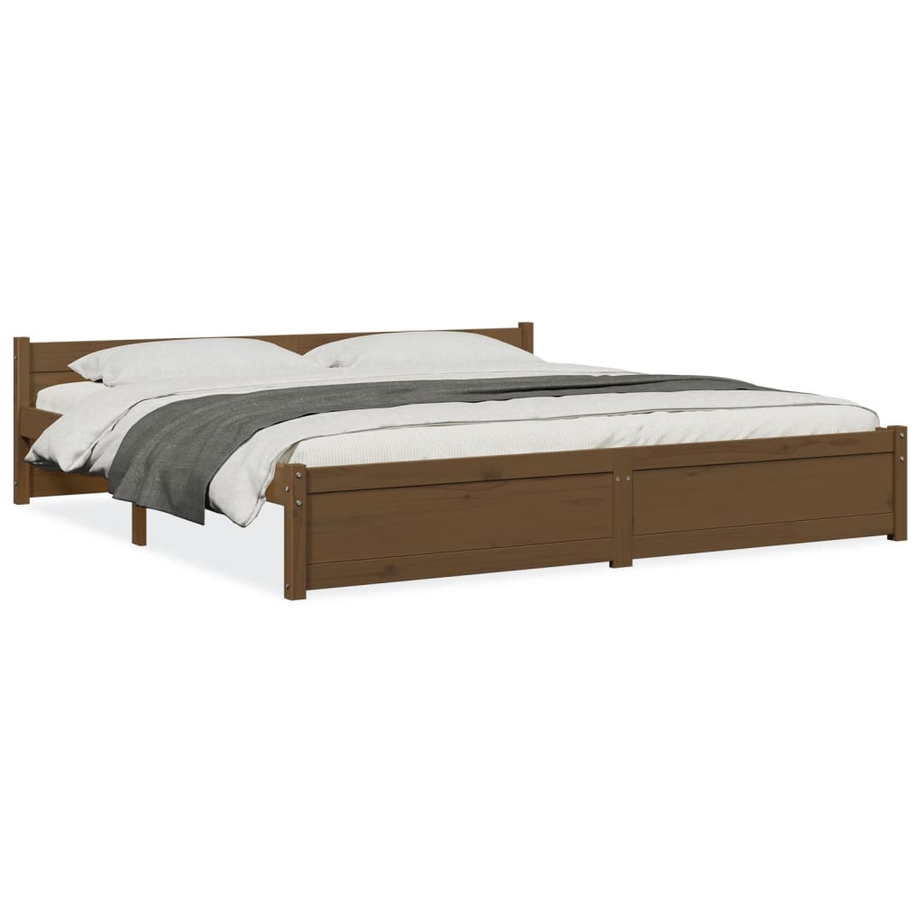 solid wood bed honey brown 180x200 cm