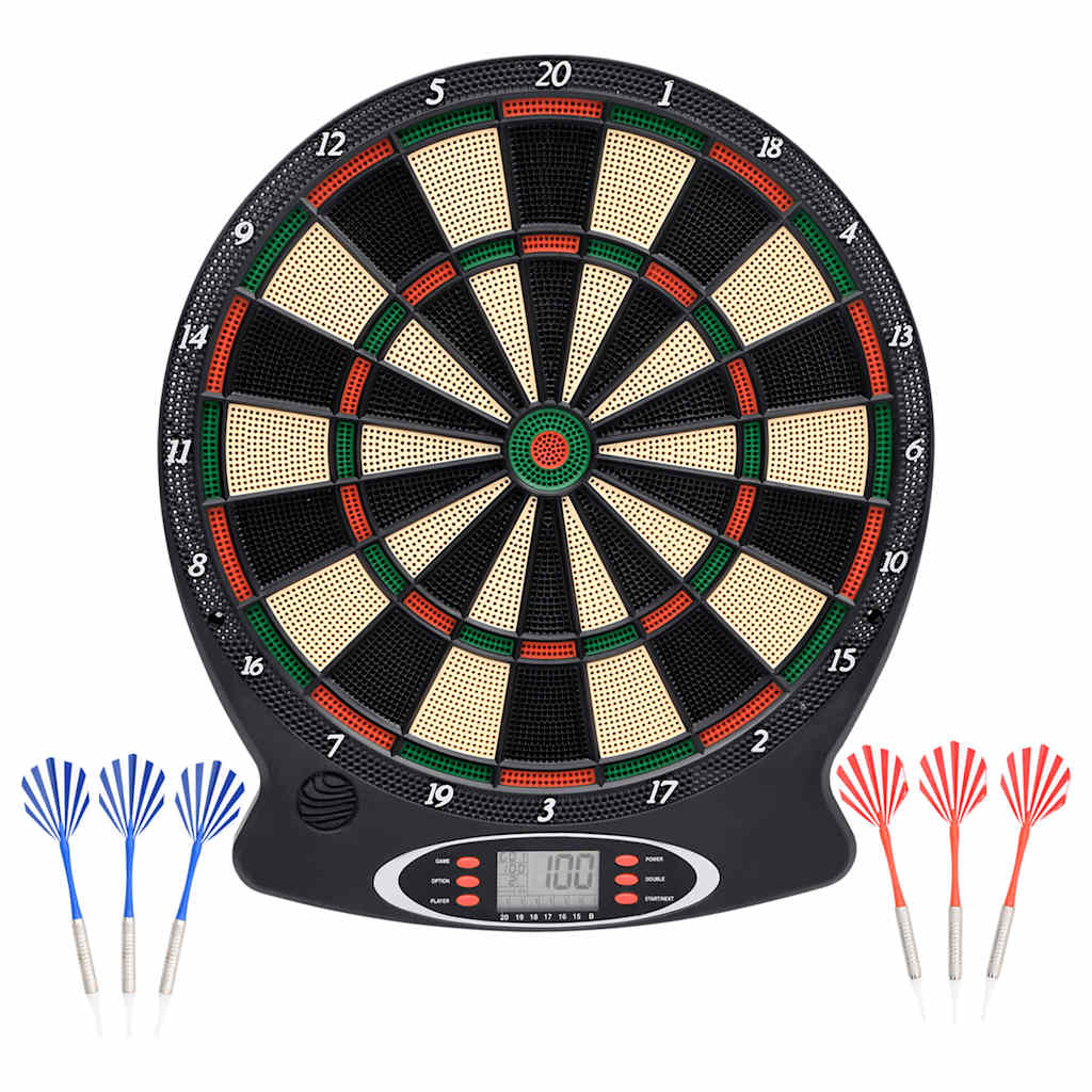 Electric Dartboard with Darts Black Polypropylene