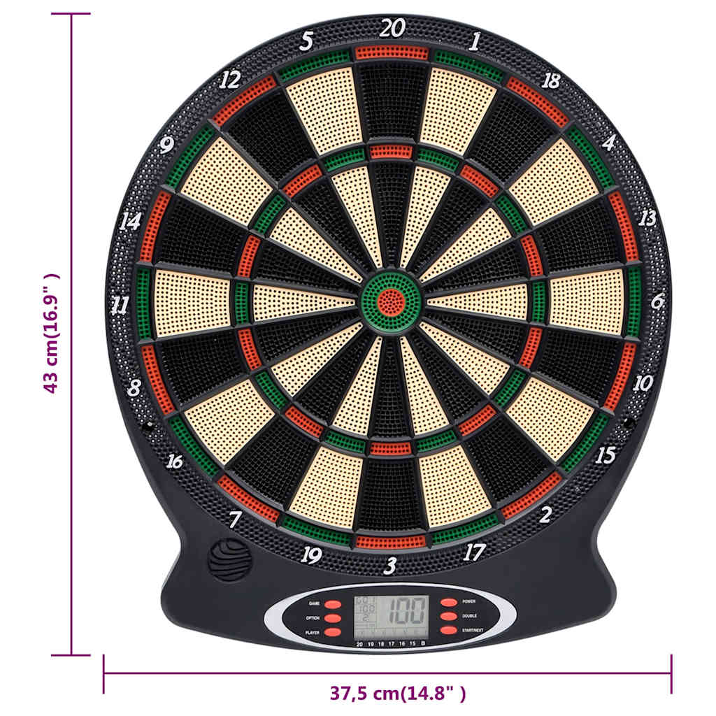 Electric Dartboard with Darts Black Polypropylene