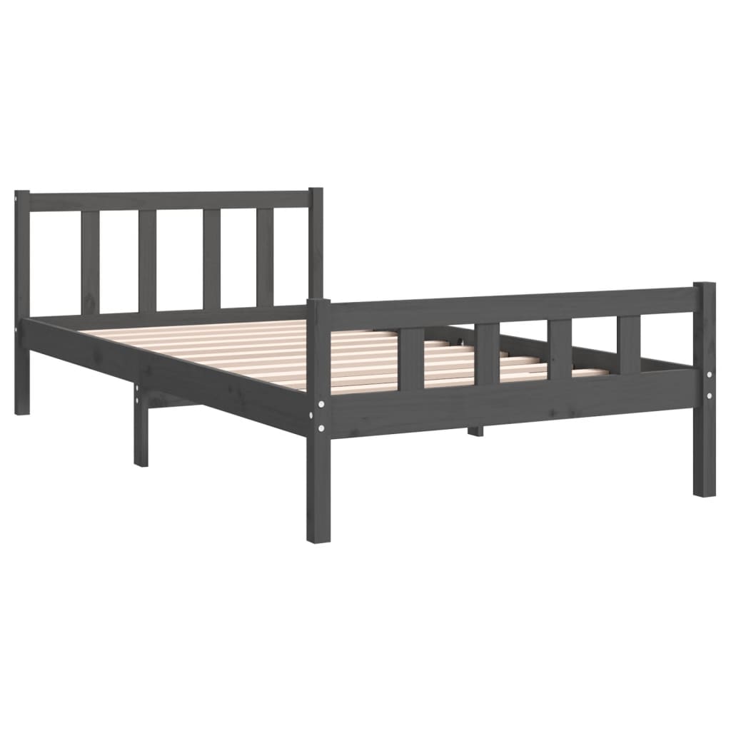 Solid wood bed gray 100x200 cm