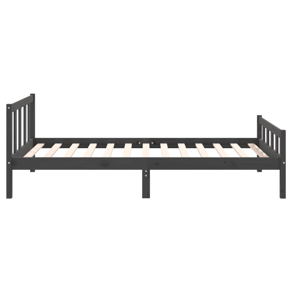 Solid wood bed gray 100x200 cm