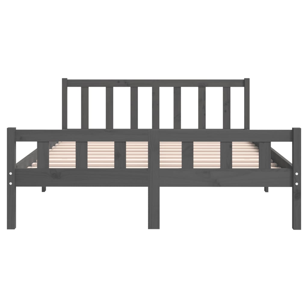 Solid wood bed gray 140x200 cm