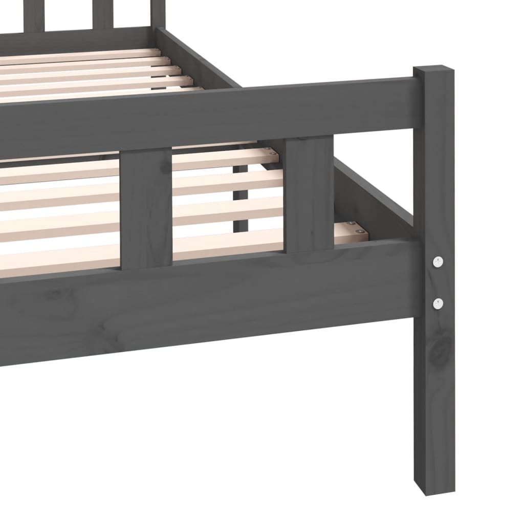 Solid wood bed gray 140x200 cm