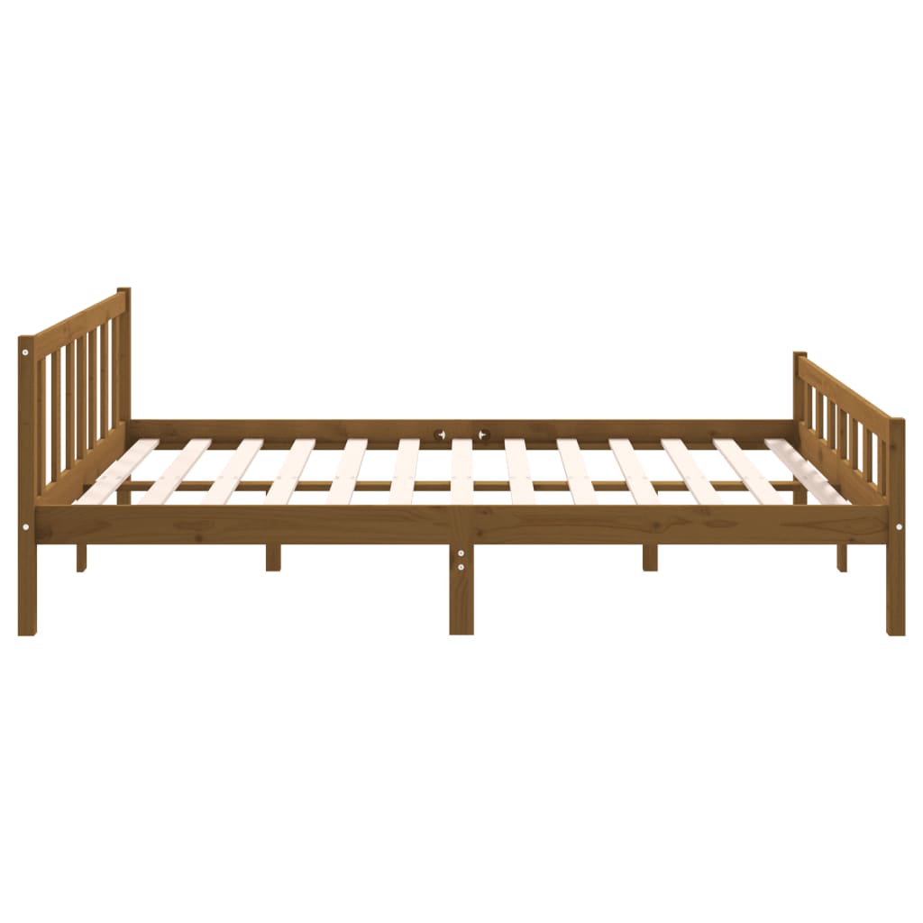 solid wood bed honey brown 150x200 cm