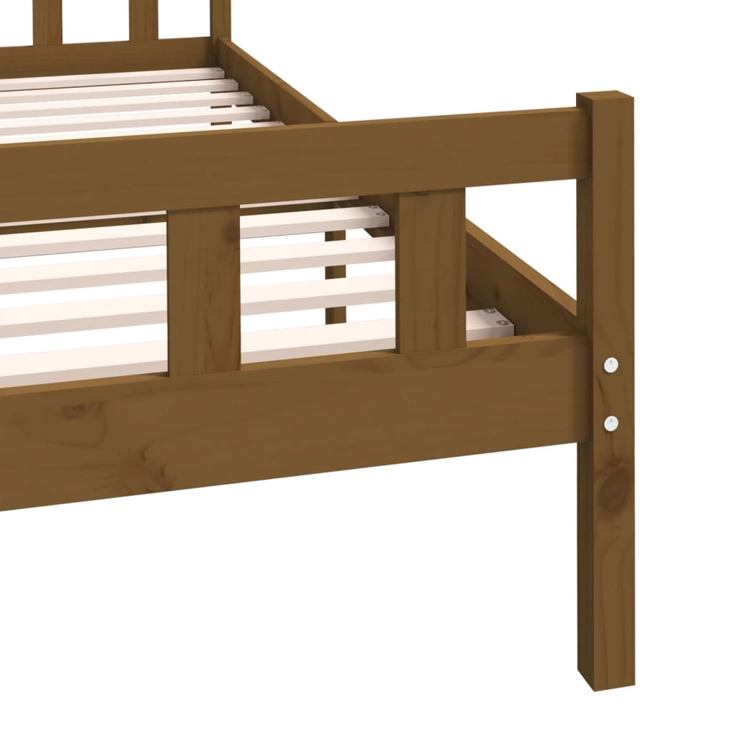 solid wood bed honey brown 150x200 cm