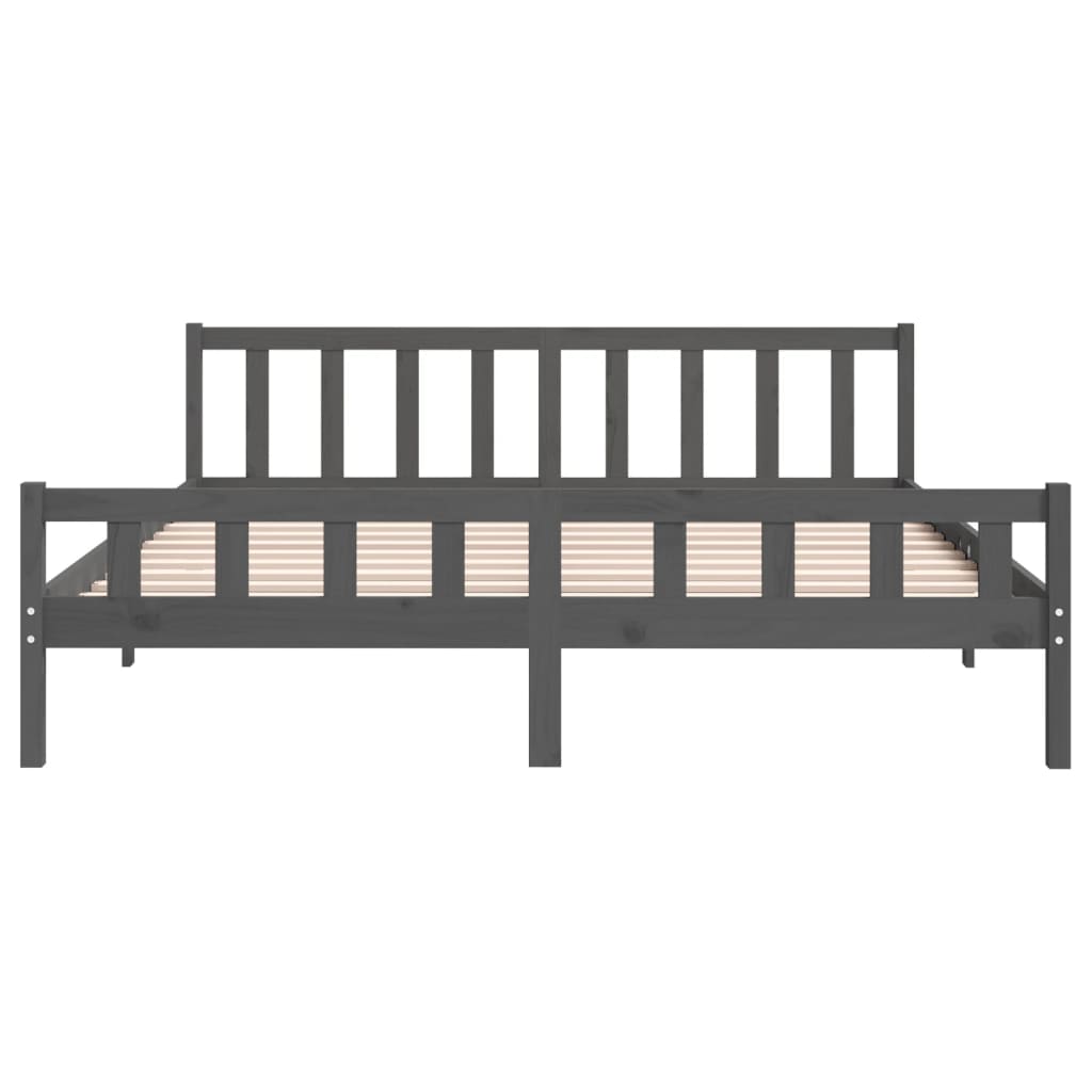 Solid wood bed gray 180x200 cm