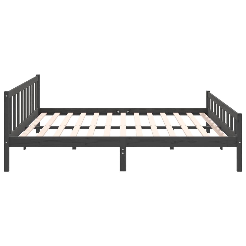 Solid wood bed gray 180x200 cm