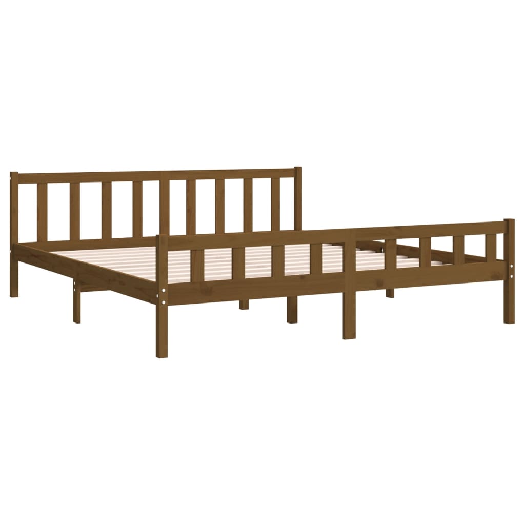 solid wood bed honey brown 200x200 cm