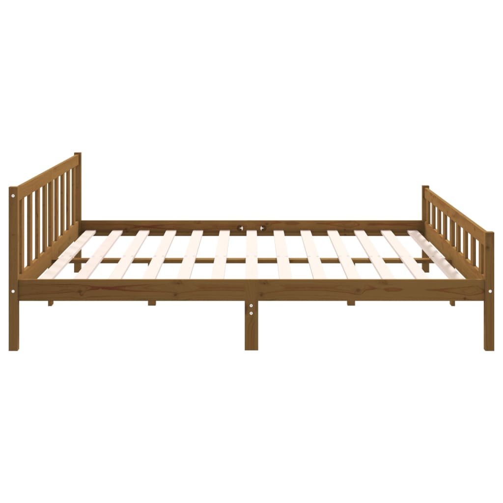 solid wood bed honey brown 200x200 cm