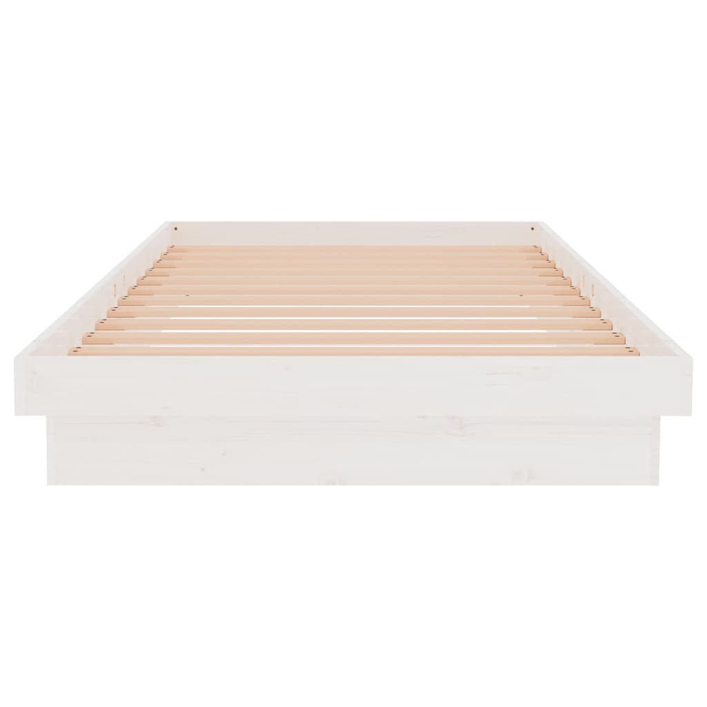 Solid Wood Bed White 100x200 cm