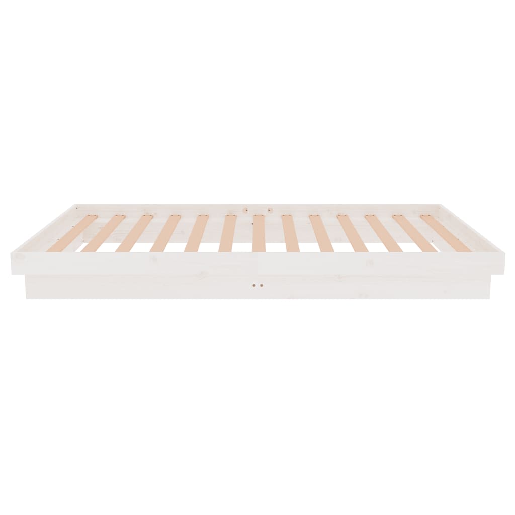 Solid Wood Bed White 100x200 cm