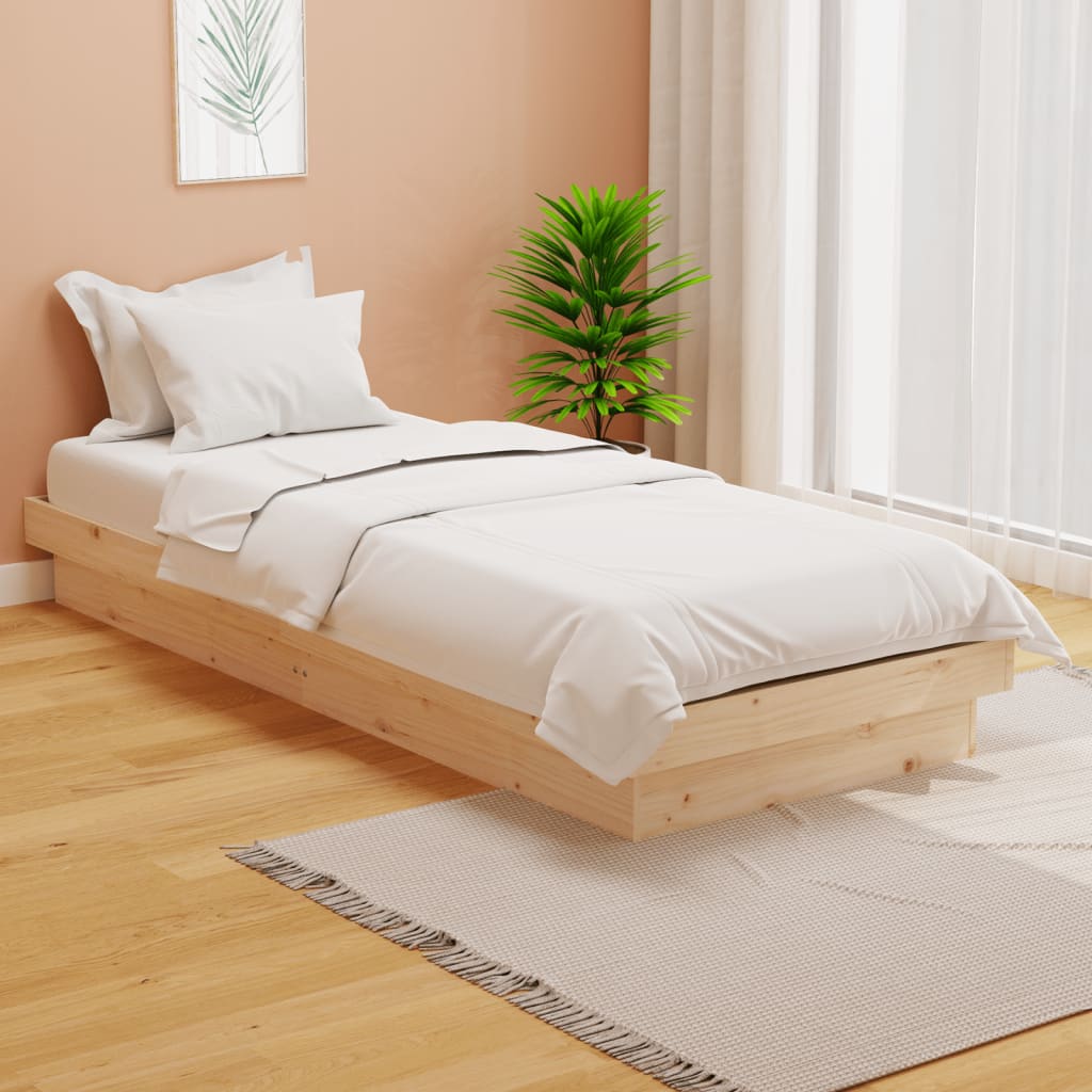 solid wood bed without mattress