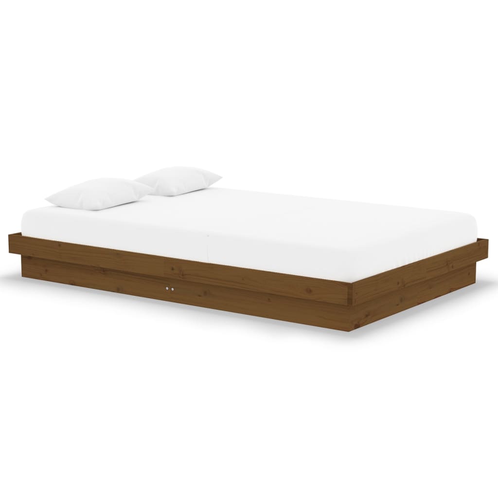 Solid wood bed honey brown 120x190 cm