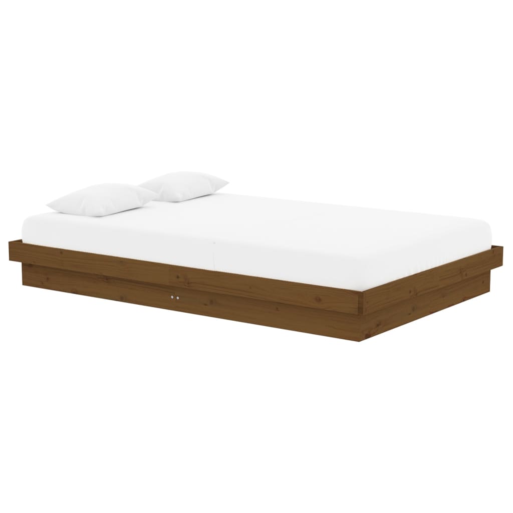 Solid wood bed honey brown 120x190 cm