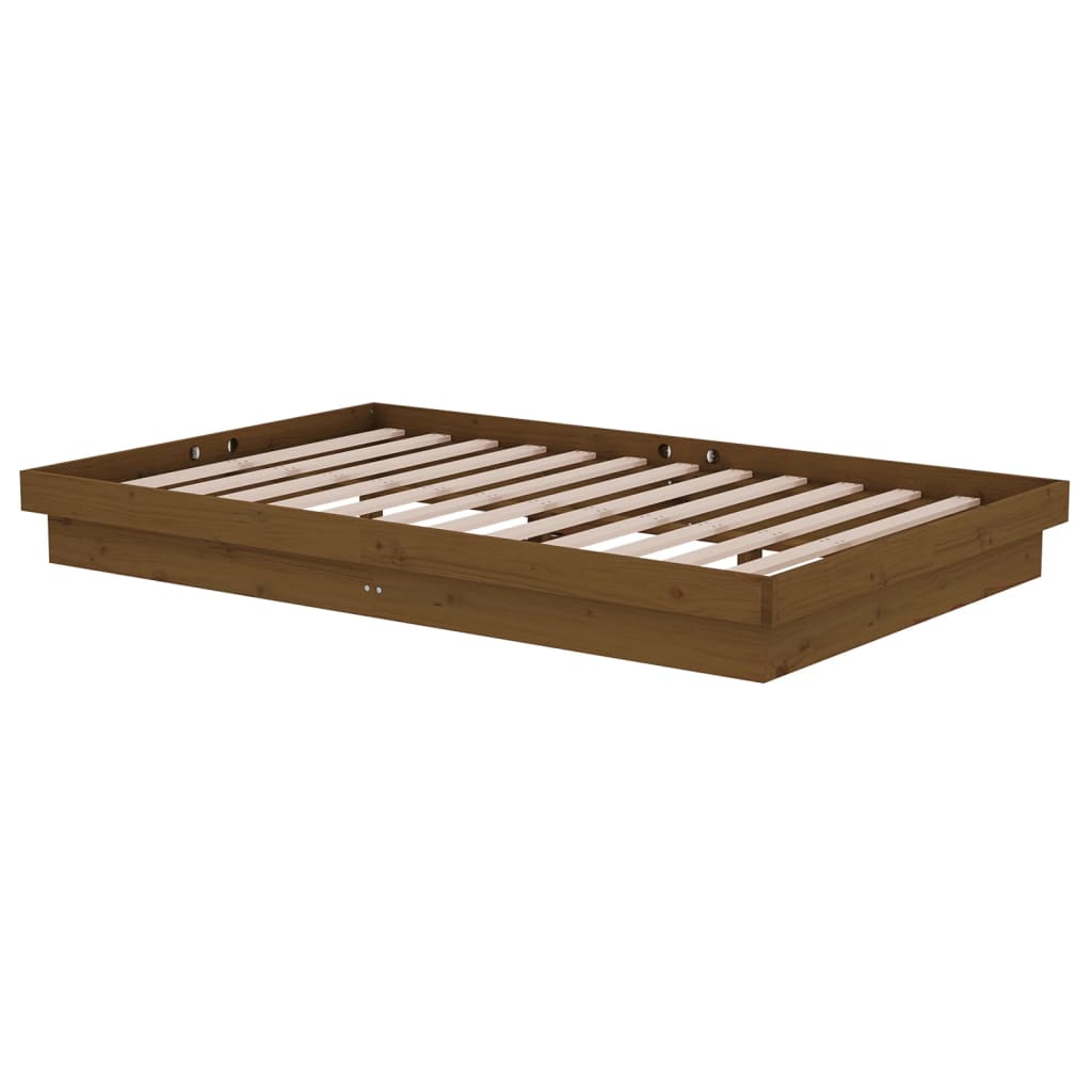 Solid wood bed honey brown 120x190 cm