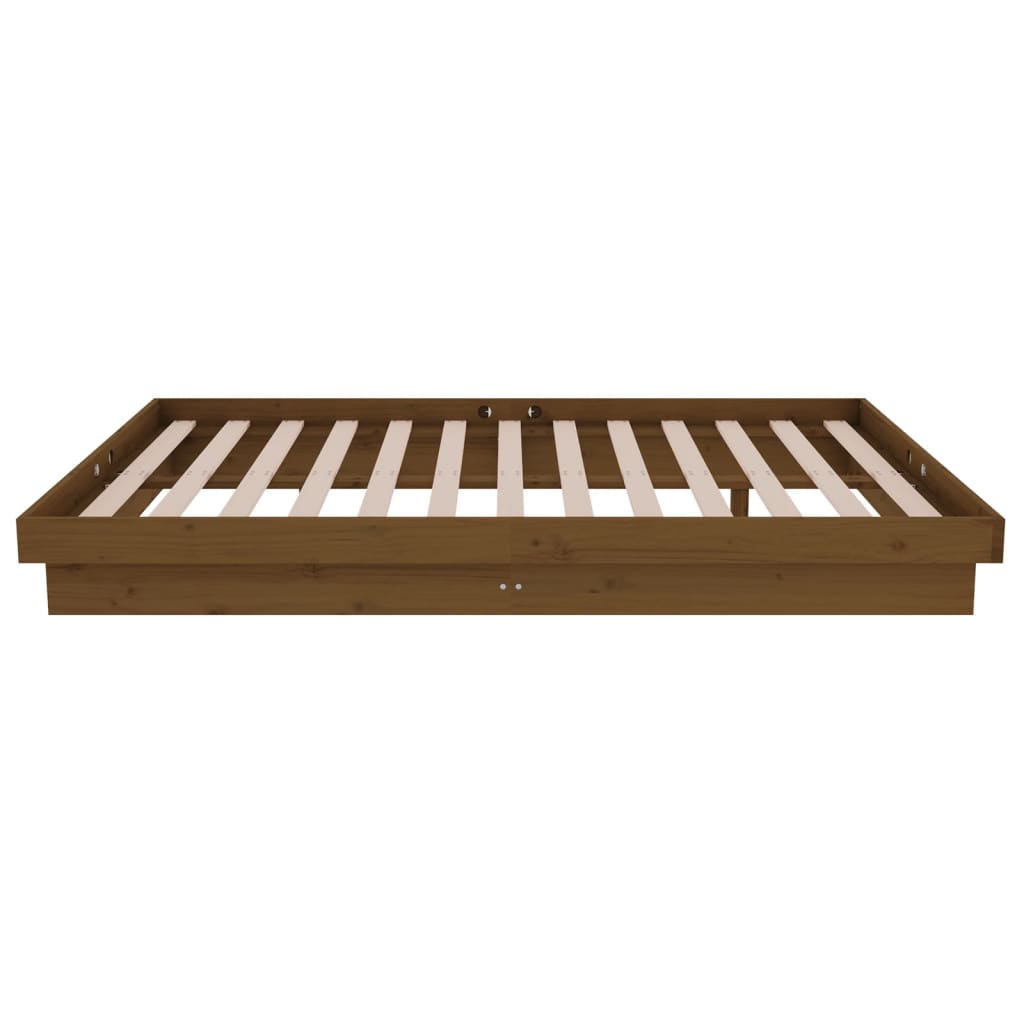 Solid wood bed honey brown 120x190 cm