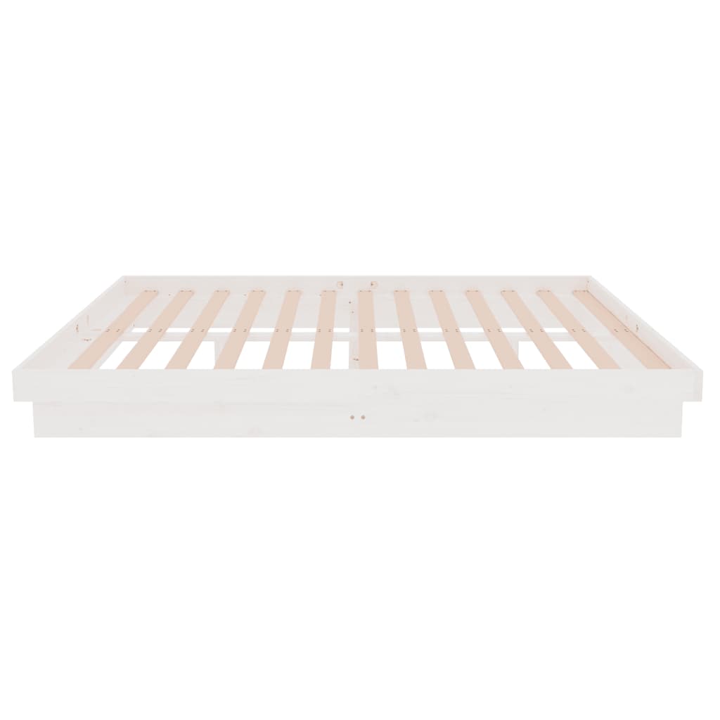 Solid Wood Bed White 140x190 cm