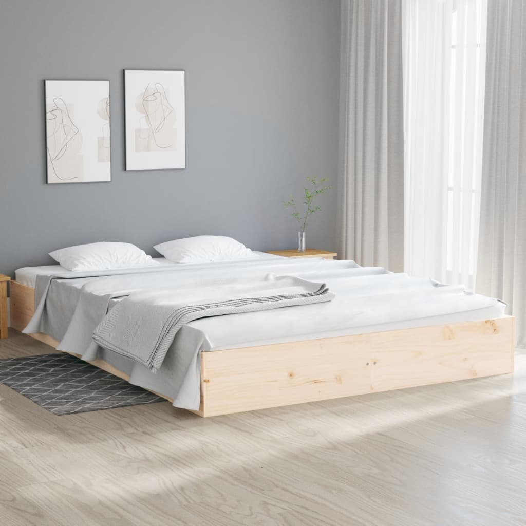 solid wood bed without mattress 200x200 cm