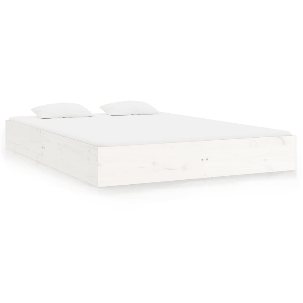 Solid Wood Bed White 200x200 cm