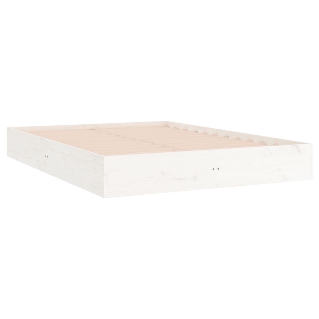 Solid Wood Bed White 200x200 cm