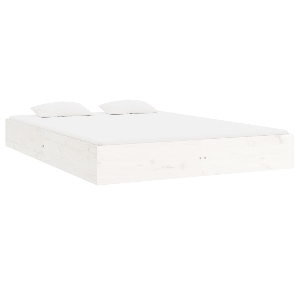 Solid Wood Bed White 200x200 cm