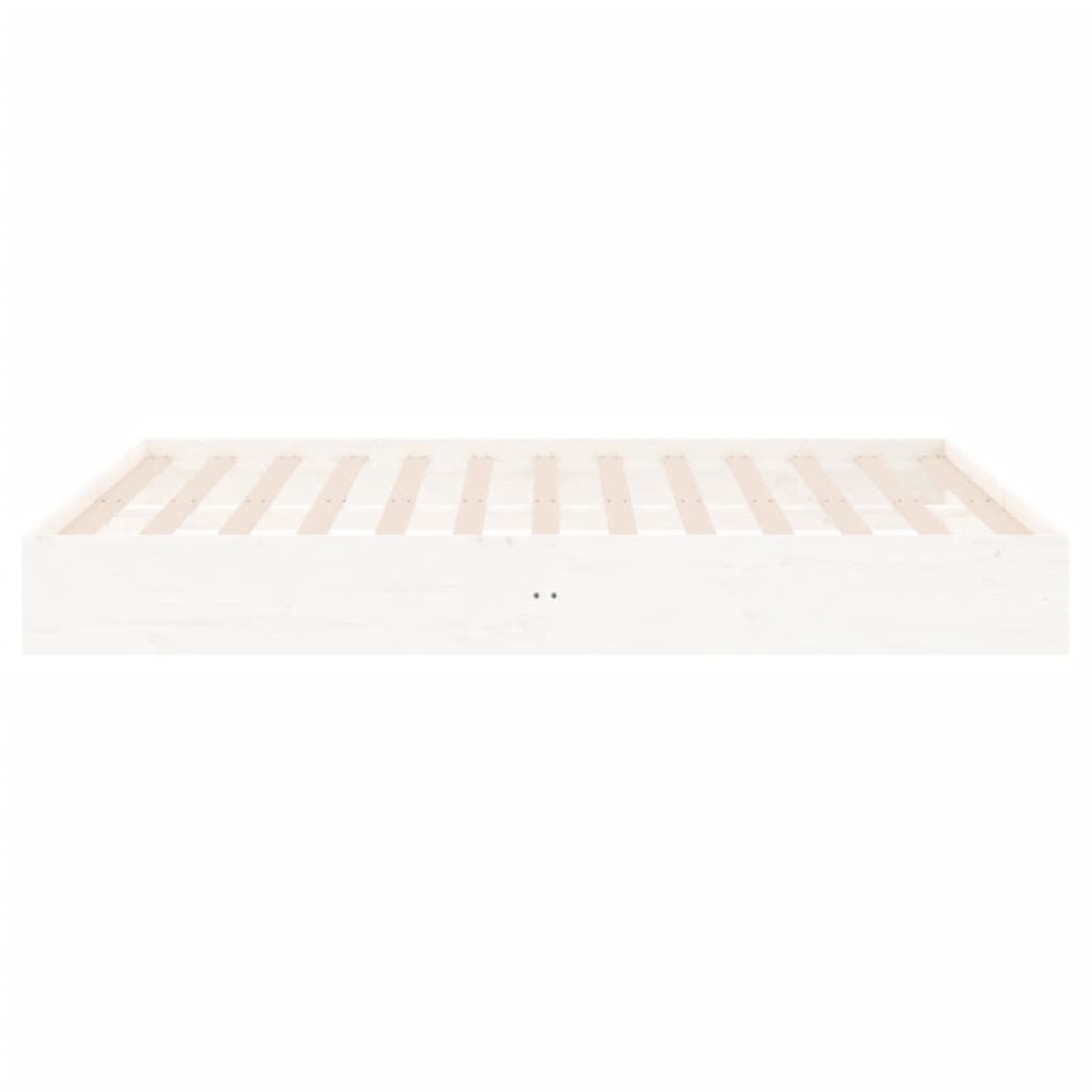 Solid Wood Bed White 200x200 cm