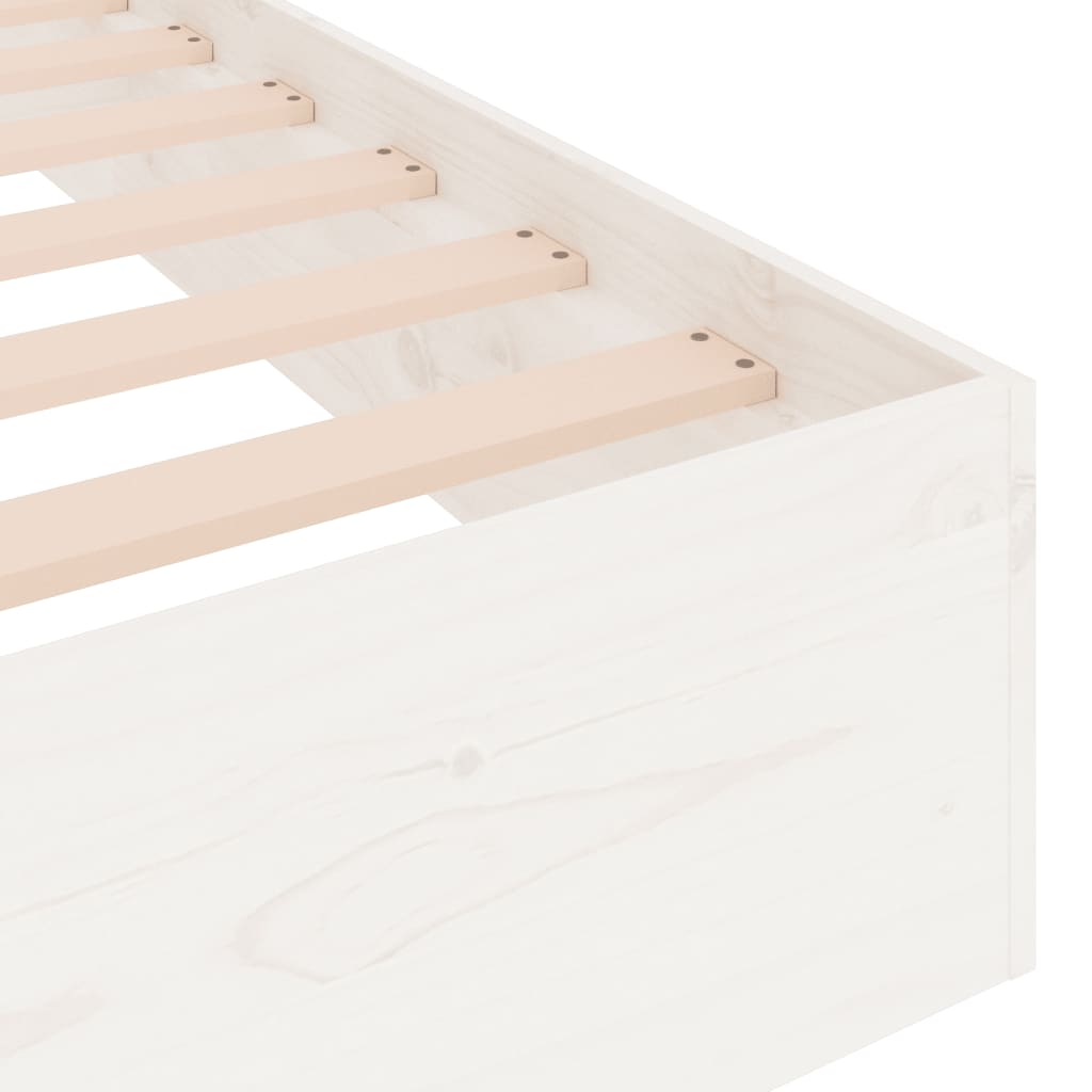 Solid Wood Bed White 200x200 cm