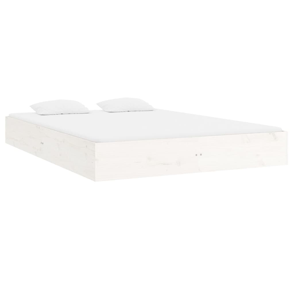 Solid Wood Bed White 160x200 cm