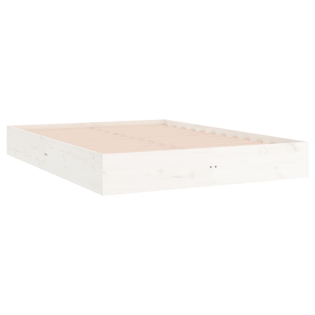 Solid Wood Bed White 150x200 cm