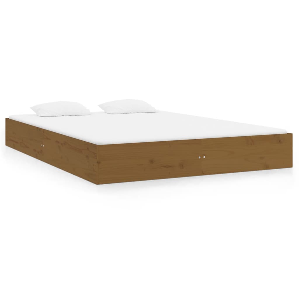 solid wood bed honey brown 150x200 cm