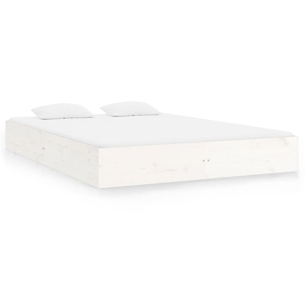 Solid Wood Bed White 120x200 cm