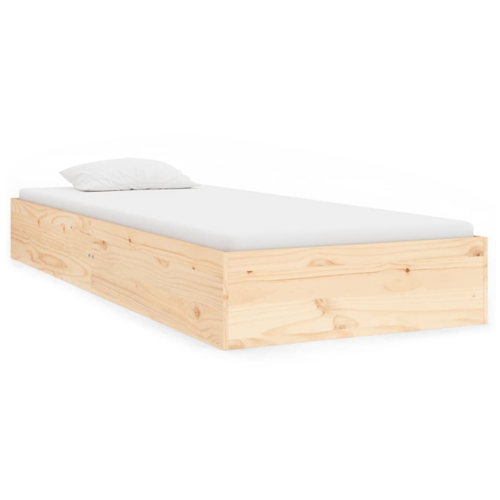 solid wood bed without mattress 75x190 cm