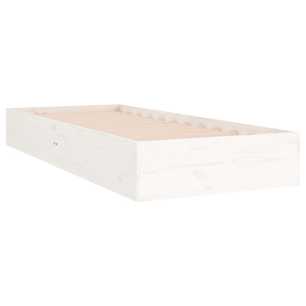 Solid Wood Bed White 90x190 cm