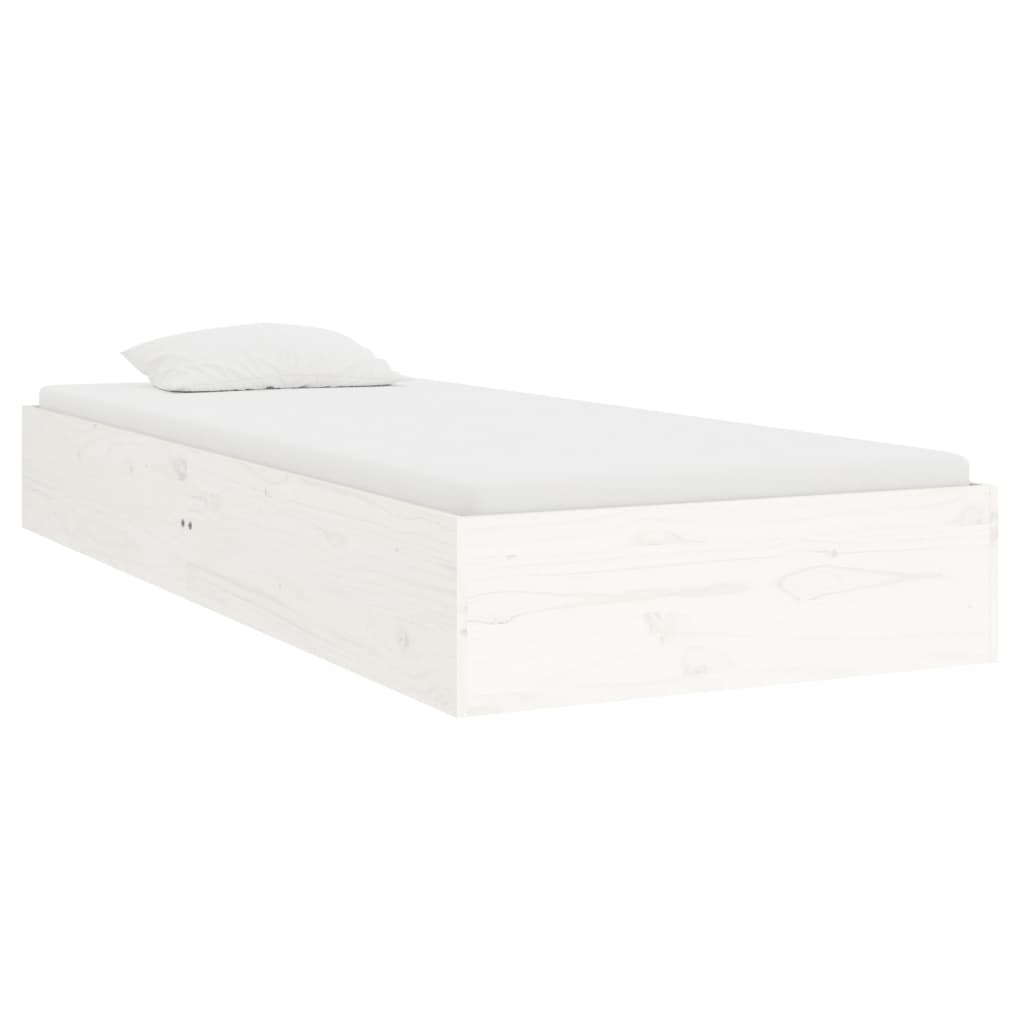 Solid Wood Bed White 90x190 cm