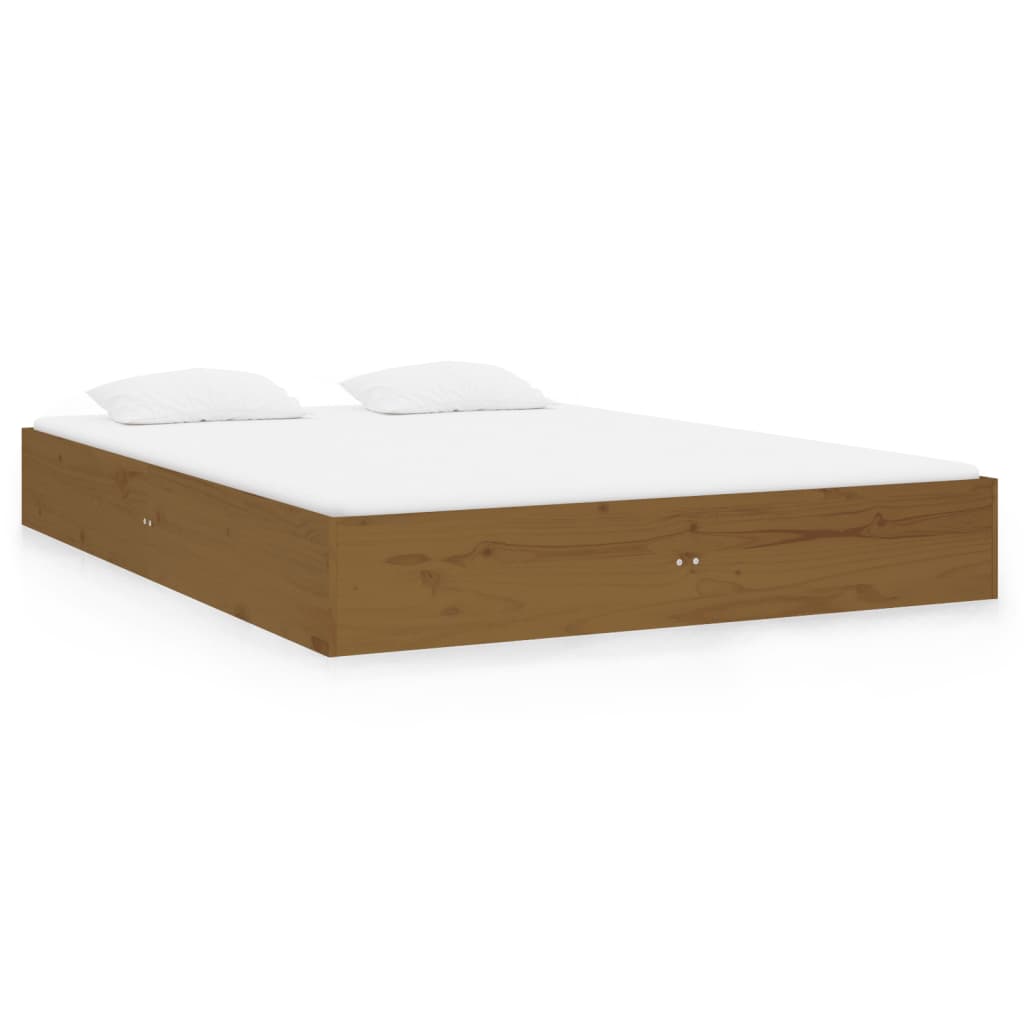 Solid wood bed honey brown 120x190 cm