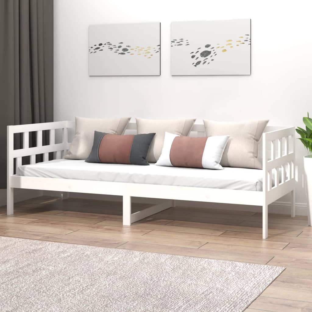 Daybed White Solid Pine 90x200 cm