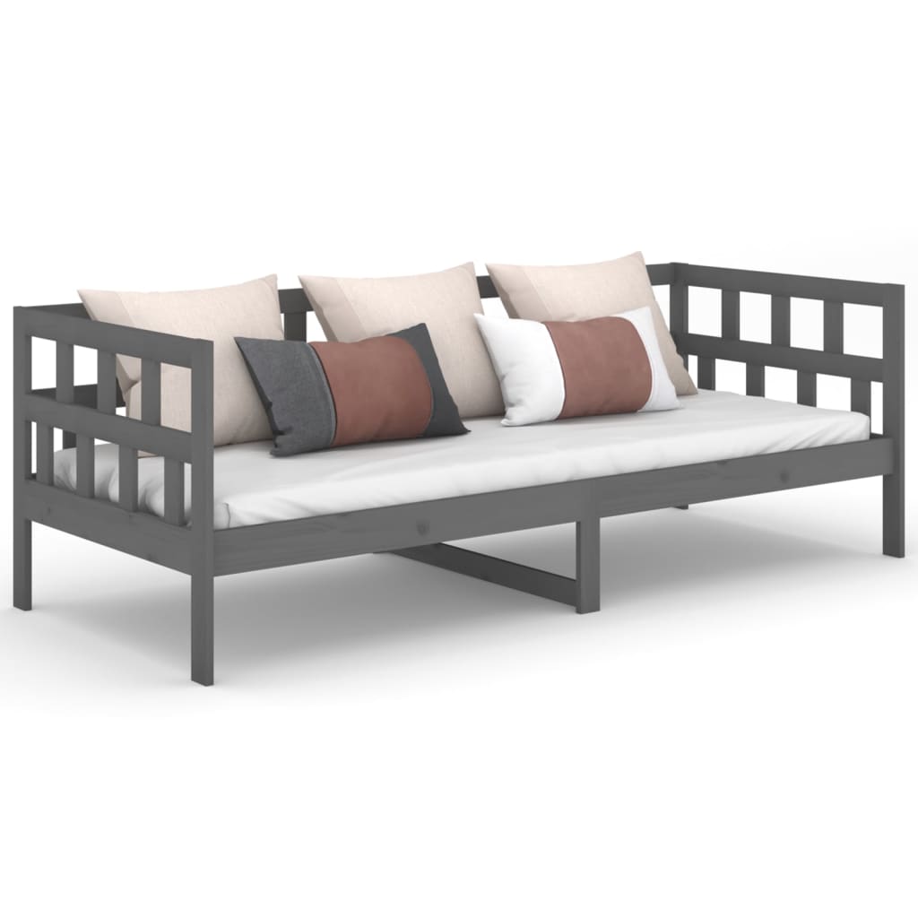 Daybed Grey Solid Pine Wood 90x200 cm