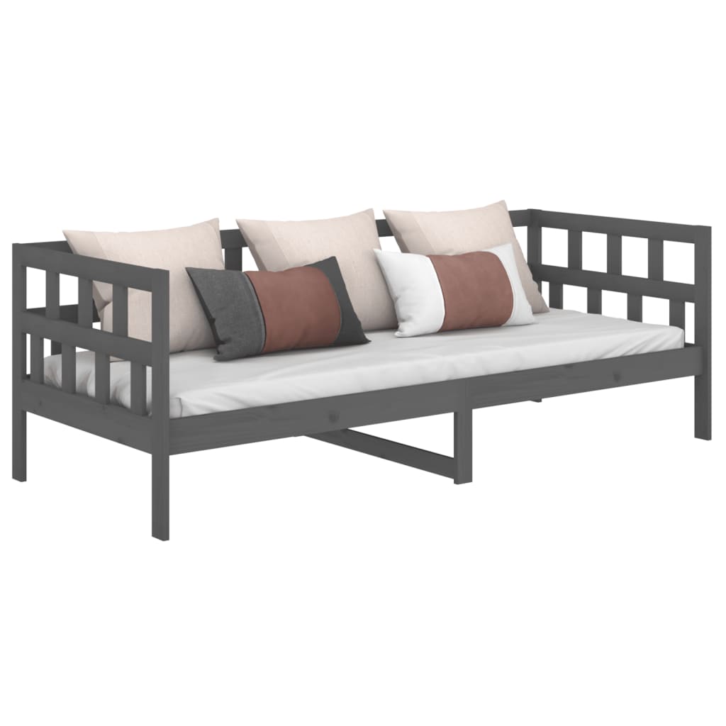 Daybed Grey Solid Pine Wood 90x200 cm